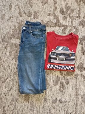 XL Gap Kids Red Car Graphic T-Shirt - XL Old Navy Skinny Jeans Boys